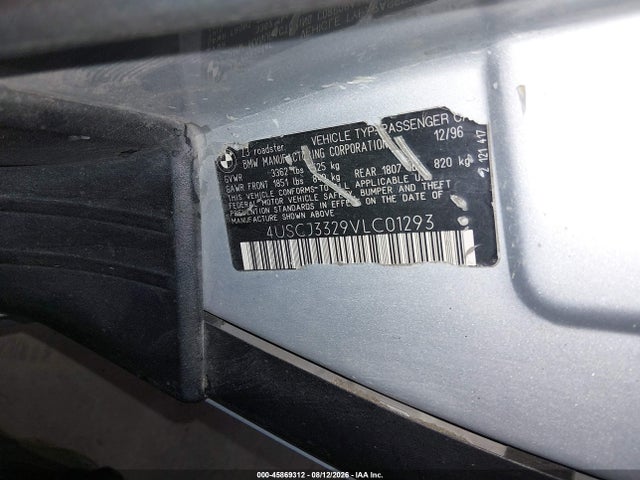 Продажа на аукционе авто 1997 Bmw Z3 2.8l Roadster, vin: 4USCJ3329VLC01293, номер лота: 45869312