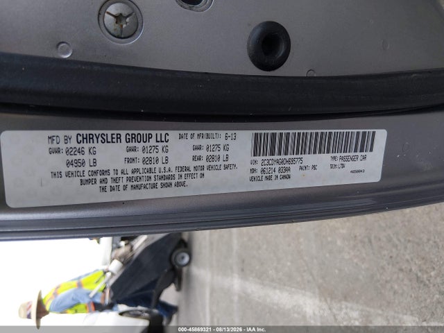 Aukcja sprzedaży 2013 Dodge Challenger Sxt, vin: 2C3CDYAG0DH695775, numer aukcji: 45869321