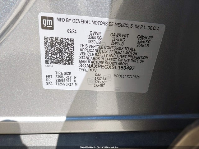 Chevrolet Equinox Awd Lt 2025 3GNAXPEGXSL150497 Image 9