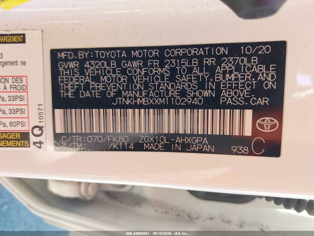 Toyota C-HR XLE 2021 JTNKHMBXXM1102940 Image 9