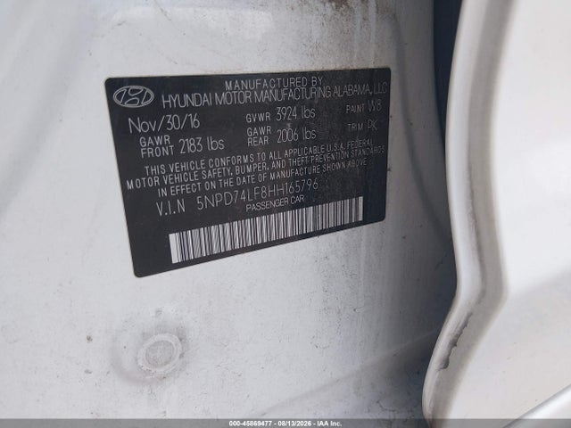 Hyundai ELANTRA SE 2017 5NPD74LF8HH165796 Image 9