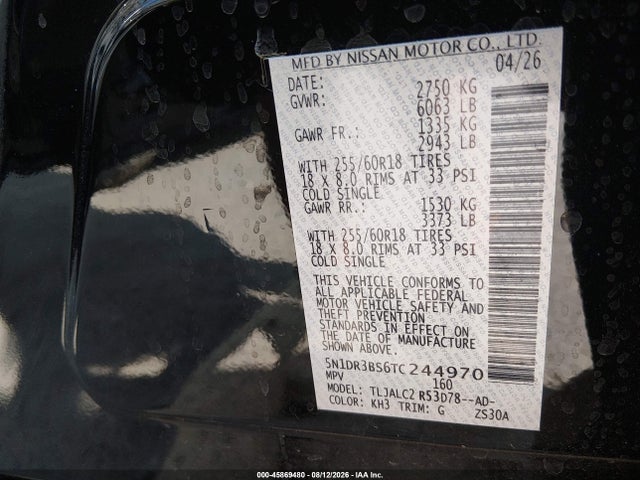 Nissan Pathfinder Sv 2026 5N1DR3BS6TC244970 Image 9