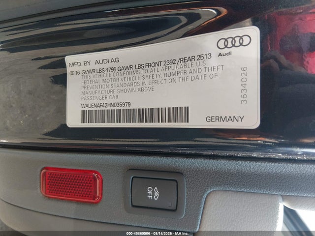 WAUENAF42HN035979 Audi A4 Premium Plus