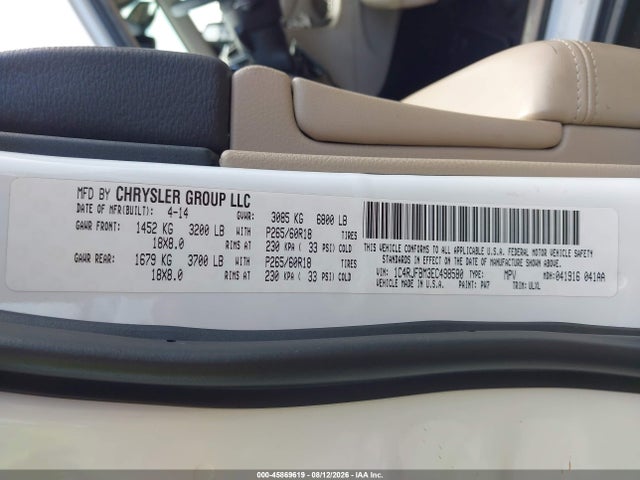 1C4RJFBM3EC498580 Jeep Grand Cherokee Limited