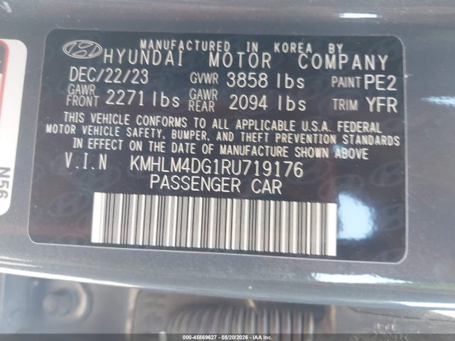 Hyundai ELANTRA SEL 2024 KMHLM4DG1RU719176 Image 9
