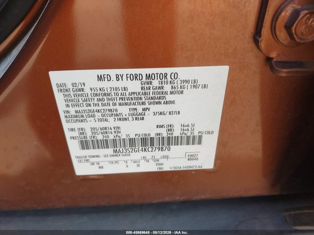 Ford Ecosport Se 2019 MAJ3S2GE4KC279870 Image 9