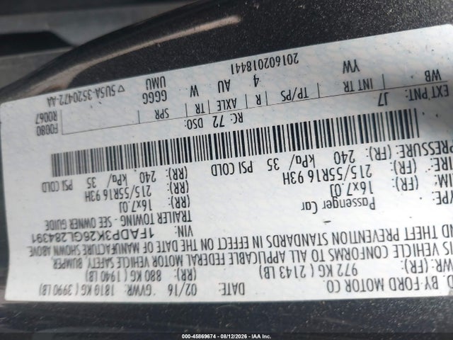 Ford FOCUS SE 2016 1FADP3K26GL284391 Image 8