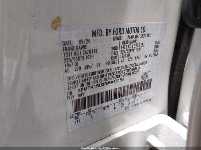 Ford Mustang Mach-e Select 2024 3FMTK1SU3RMA36154 Image 9