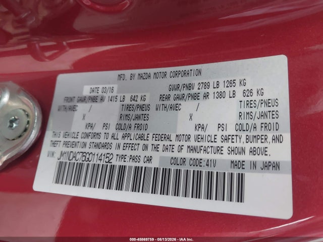 JM1NDAC76G0114152 Mazda Mx-5 Miata Club