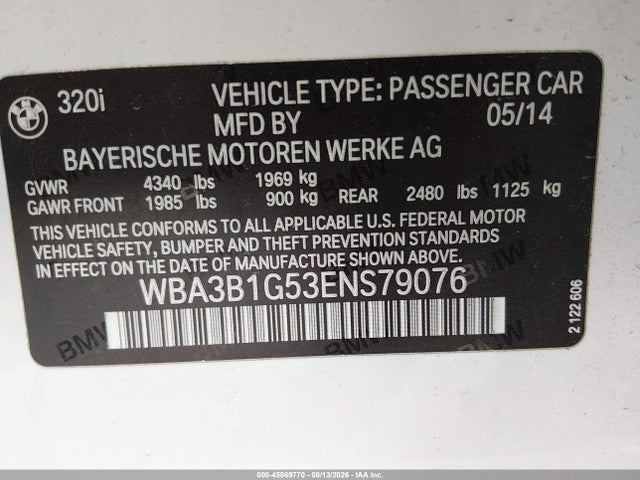BMW 320i 2014 WBA3B1G53ENS79076 Image 9