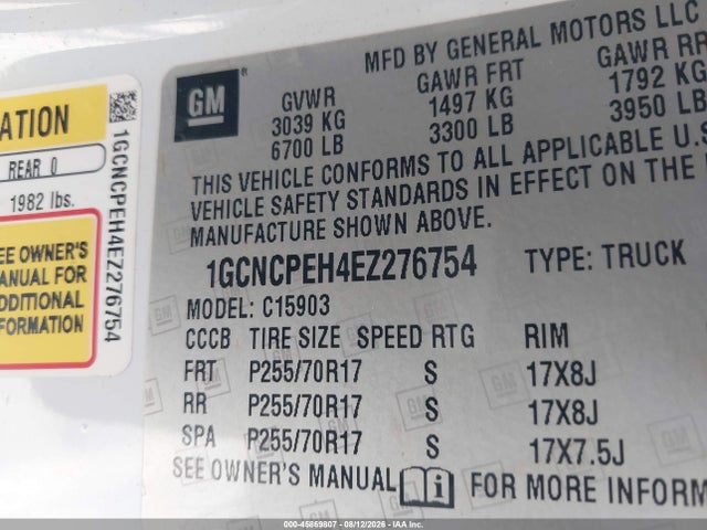1GCNCPEH4EZ276754 Chevrolet Silverado 1500 Work Truck