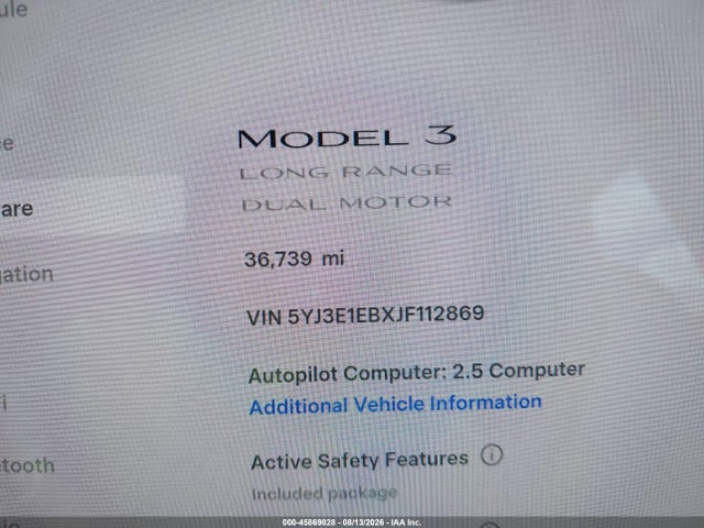 Tesla Model 3 Long Range/performance 2018 5YJ3E1EBXJF112869 Image 15