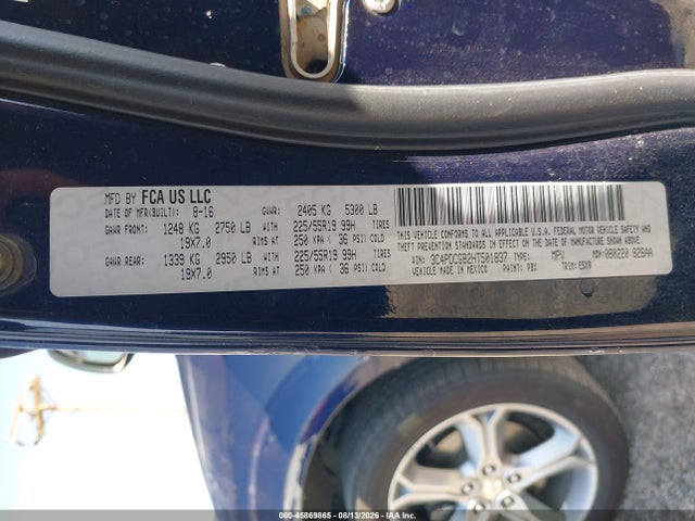 Продаж на аукціоні авто 2017 Dodge Journey Crossroad, vin: 3C4PDCGB2HT501837, номер лоту: 45869865
