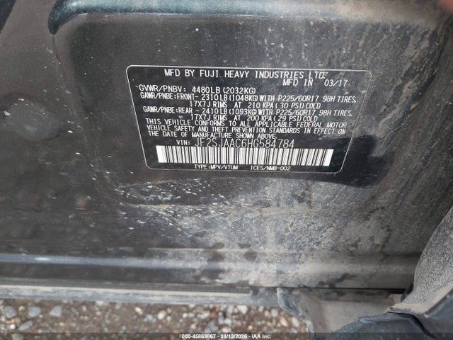 45869867 :رقم المزاد ، JF2SJAAC6HG584784 vin ، 2017 Subaru Forester 2.5i مزاد بيع