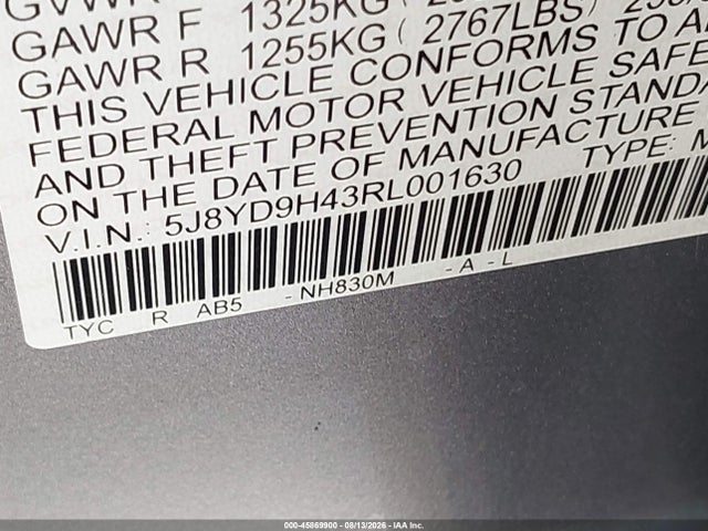 45869900 :رقم المزاد ، 5J8YD9H43RL001630 vin ، 2024 Acura Mdx Technology Package مزاد بيع