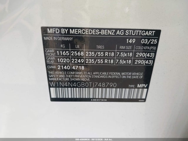 W1N4N4GB0TJ748790 Mercedes-Benz Gla 250 4matic