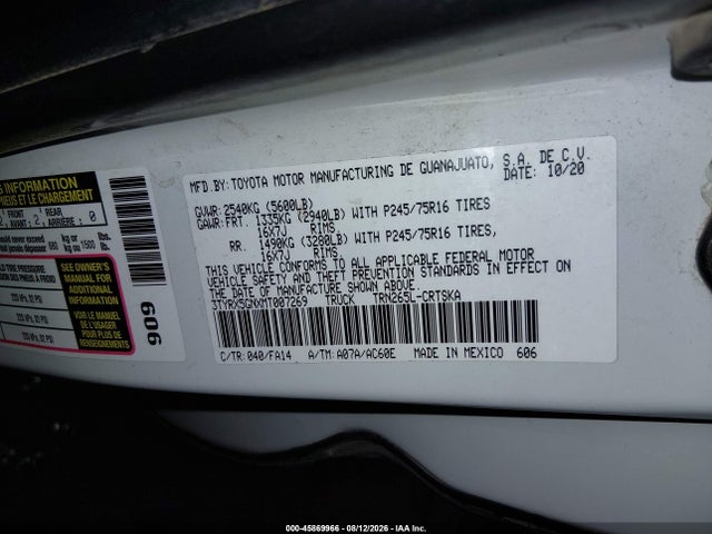 Toyota Tacoma Sr 2021 3TYRX5GNXMT007269 Image 9