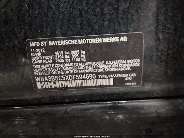 45869969 :رقم المزاد ، WBA3B5C5XDF594690 vin ، 2013 Bmw 328i Xdrive مزاد بيع