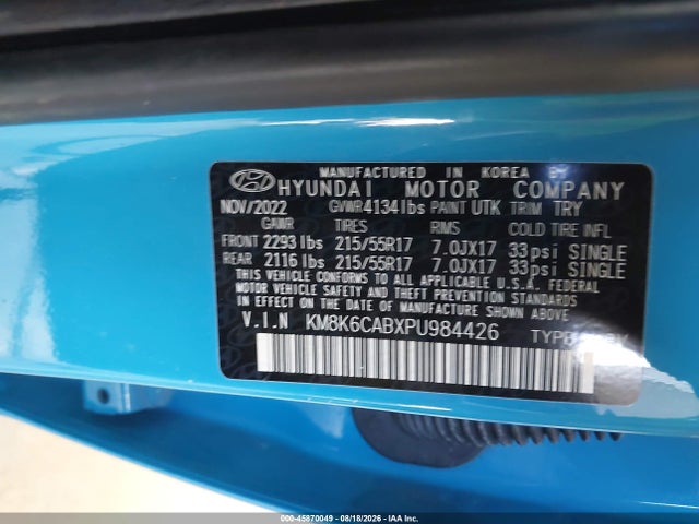 Hyundai Kona Sel 2023 KM8K6CABXPU984426 Image 9