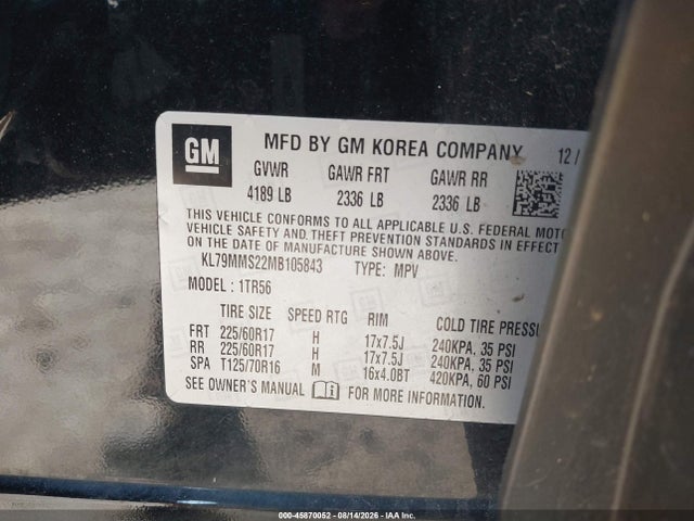 Chevrolet Trailblazer Fwd Ls 2021 KL79MMS22MB105843 Image 9