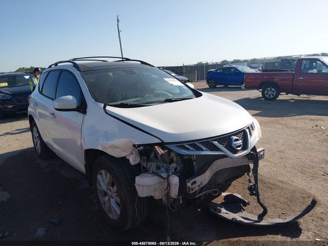 2012 Nissan Murano Sl მანქანა იყიდება აუქციონზე, vin: JN8AZ1MU8CW101046, აუქციონის ნომერი: 45870065