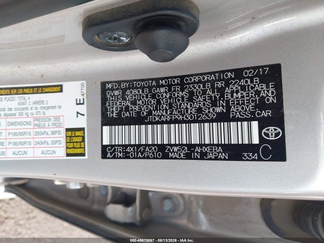 Toyota Prius Prime Plus 2017 JTDKARFP9H3012639 Image 9