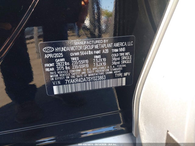 Продажа на аукционе авто 2025 Hyundai Ioniq 5 Limited, vin: 7YAKR4DA7SY023863, номер лота: 45870074