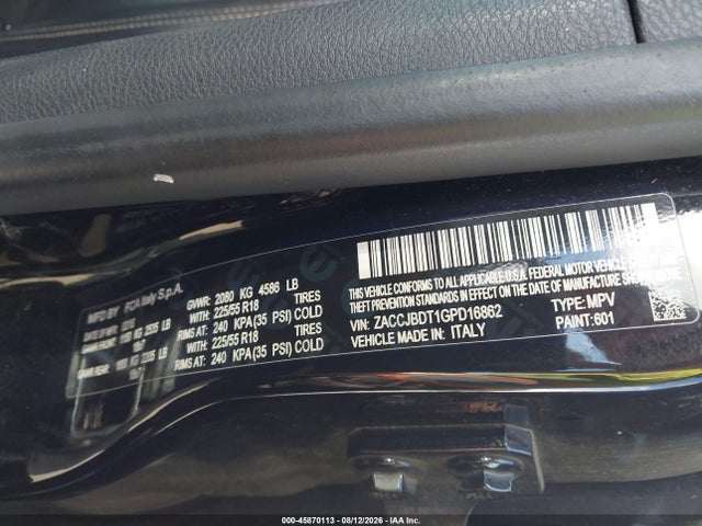 Jeep Renegade Limited 2016 ZACCJBDT1GPD16862 Image 9