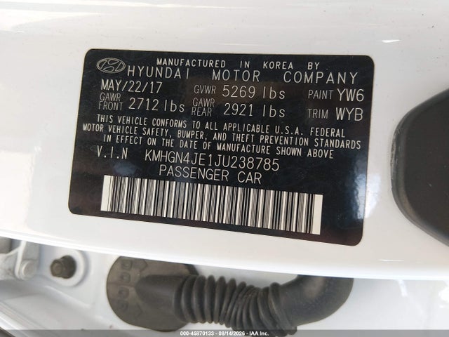 Genesis G80 3.8 2018 KMHGN4JE1JU238785 Image 9