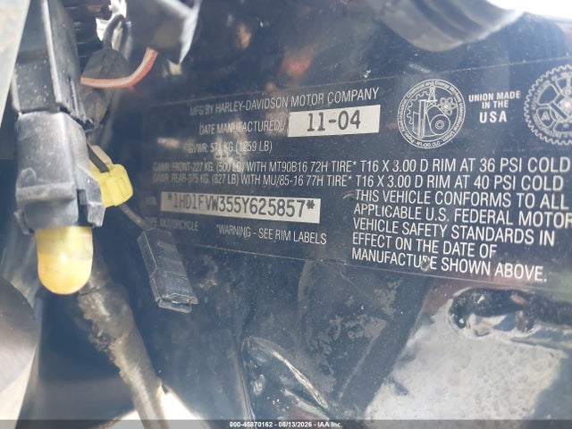45870162 :رقم المزاد ، 1HD1FVW355Y625857 vin ، 2005 Harley-davidson Flhti مزاد بيع