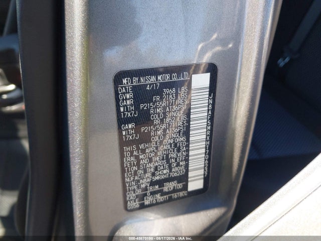JN8AF5MRXHT706237 Nissan JUKE S