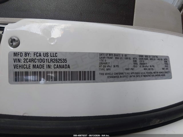 Chrysler Voyager Lxi 2020 2C4RC1DG1LR262535 Image 9