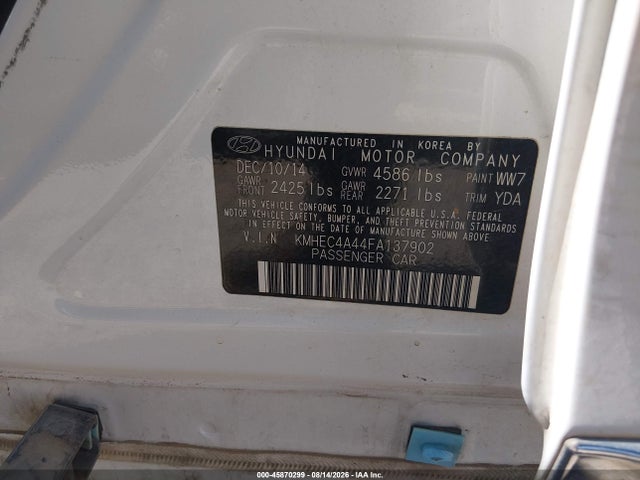 Hyundai SONATA HYBRID 2015 KMHEC4A44FA137902 Image 9