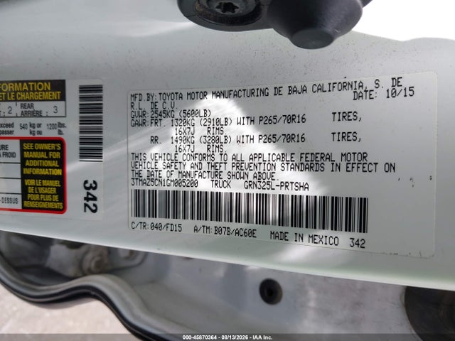 3TMAZ5CN1GM005200 Toyota Tacoma Trd Off Road
