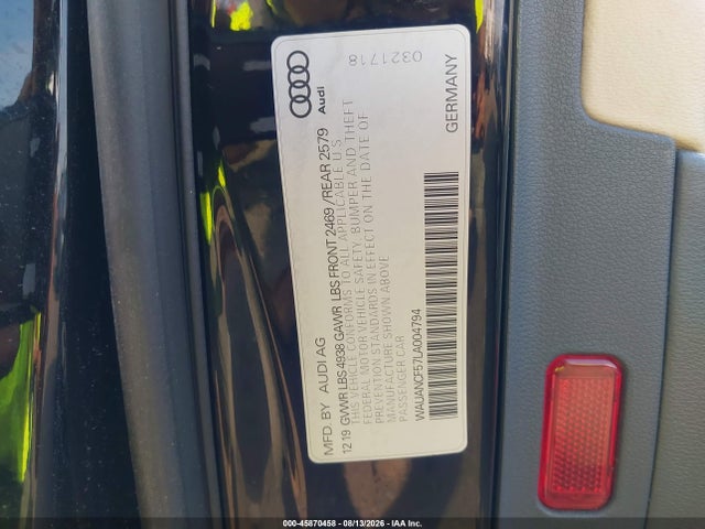 45870458 :رقم المزاد ، WAUANCF57LA004794 vin ، 2020 Audi A5 Sportback Premium 45 Tfsi Quattro S Tronic مزاد بيع