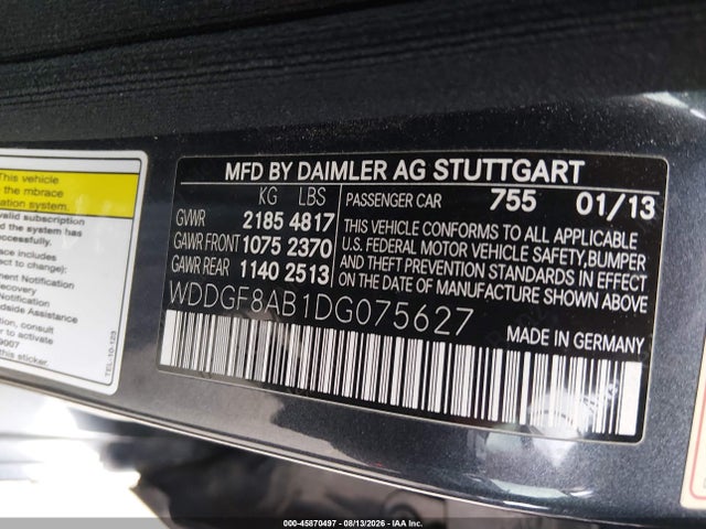2013 Mercedes-benz C 300 Sport 4matic მანქანა იყიდება აუქციონზე, vin: WDDGF8AB1DG075627, აუქციონის ნომერი: 45870497