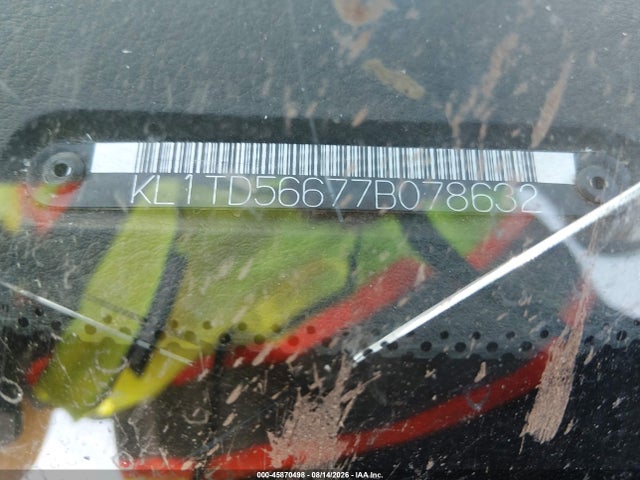 Продажа на аукционе авто 2007 Chevrolet Aveo Ls, vin: KL1TD56677B078632, номер лота: 45870498