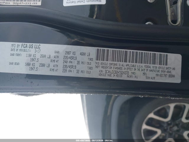 Продажа на аукционе авто 2017 Jeep New Compass Limited 4x4, vin: 3C4NJDCB2HT624372, номер лота: 45870665