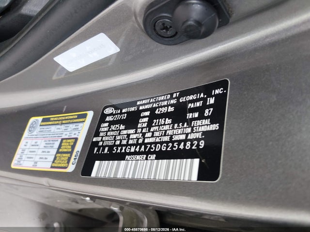 Aukcja sprzedaży 2013 Kia Optima Lx, vin: 5XXGM4A75DG254829, numer aukcji: 45870698