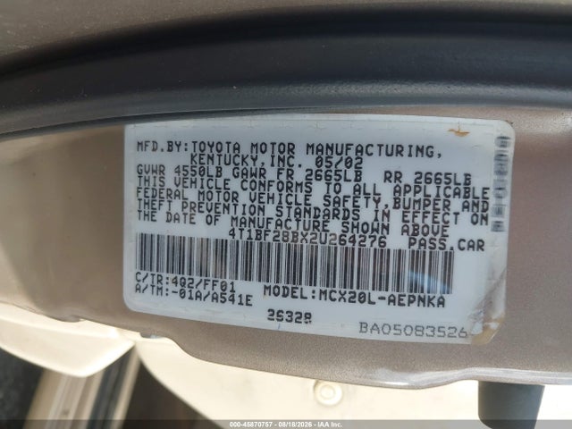 Продажа на аукционе авто 2002 Toyota Avalon Xl, vin: 4T1BF28BX2U264276, номер лота: 45870757
