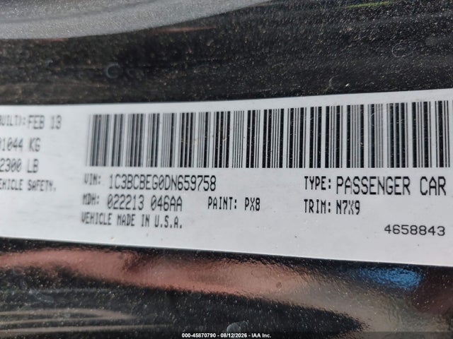 Продаж на аукціоні авто 2013 Chrysler 200 Touring, vin: 1C3BCBEG0DN659758, номер лоту: 45870790