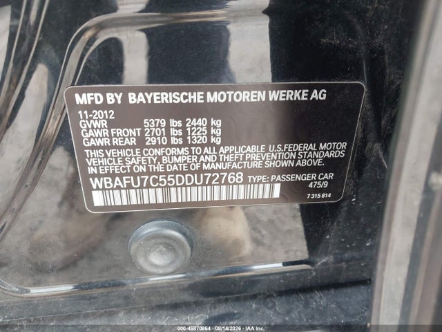 Продаж на аукціоні авто 2013 Bmw 535i Xdrive, vin: WBAFU7C55DDU72768, номер лоту: 45870864