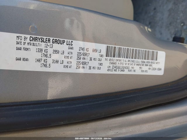 45870998 :رقم المزاد ، 2C4RDGBG1ER248303 vin ، 2014 Dodge Grand Caravan Se مزاد بيع