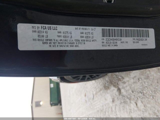 45871041 :رقم المزاد ، 2C3CDXHG6HH642164 vin ، 2017 Dodge Charger Sxt Rwd مزاد بيع
