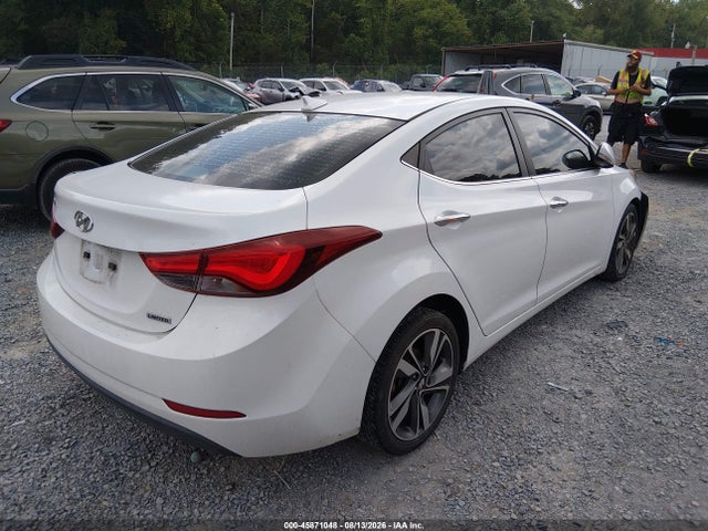 2015 Hyundai Elantra Limited მანქანა იყიდება აუქციონზე, vin: 5NPDH4AE3FH557427, აუქციონის ნომერი: 45871048