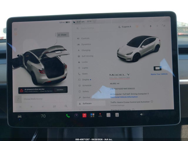 Продаж на аукціоні авто 2022 Tesla Model Y Performance Dual Motor All-wheel Drive, vin: 7SAYGDEF4NF309033, номер лоту: 45871257
