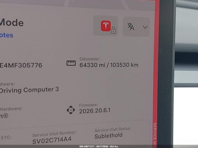 Aukcja sprzedaży 2021 Tesla Model Y Long Range Dual Motor All-wheel Drive, vin: 5YJYGDEE4MF305776, numer aukcji: 45871317