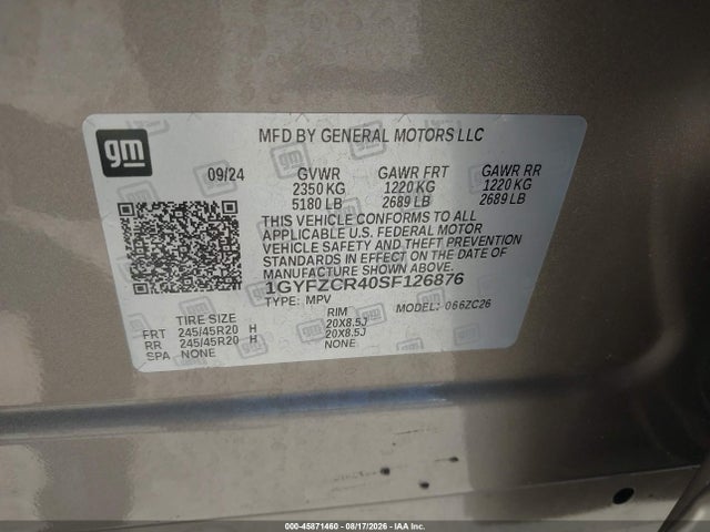 Продаж на аукціоні авто 2025 Cadillac Xt4 Fwd Premium Luxury, vin: 1GYFZCR40SF126876, номер лоту: 45871460