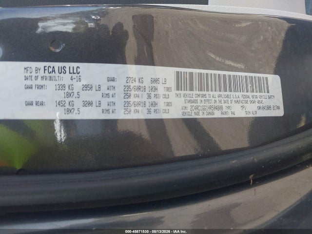 Aukcja sprzedaży 2017 Chrysler Pacifica Limited, vin: 2C4RC1GG1HR504808, numer aukcji: 45871530
