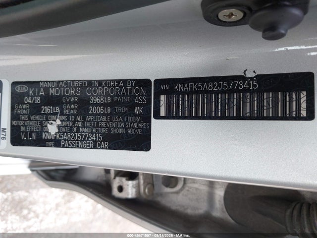 Aukcja sprzedaży 2018 Kia Forte Lx, vin: KNAFK5A82J5773415, numer aukcji: 45871557